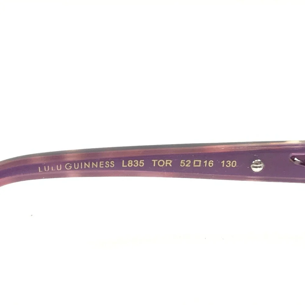 Lulu Guinness L835 TOR Eyeglasses Frames Purple Tortoise Rectangular 52-16-130